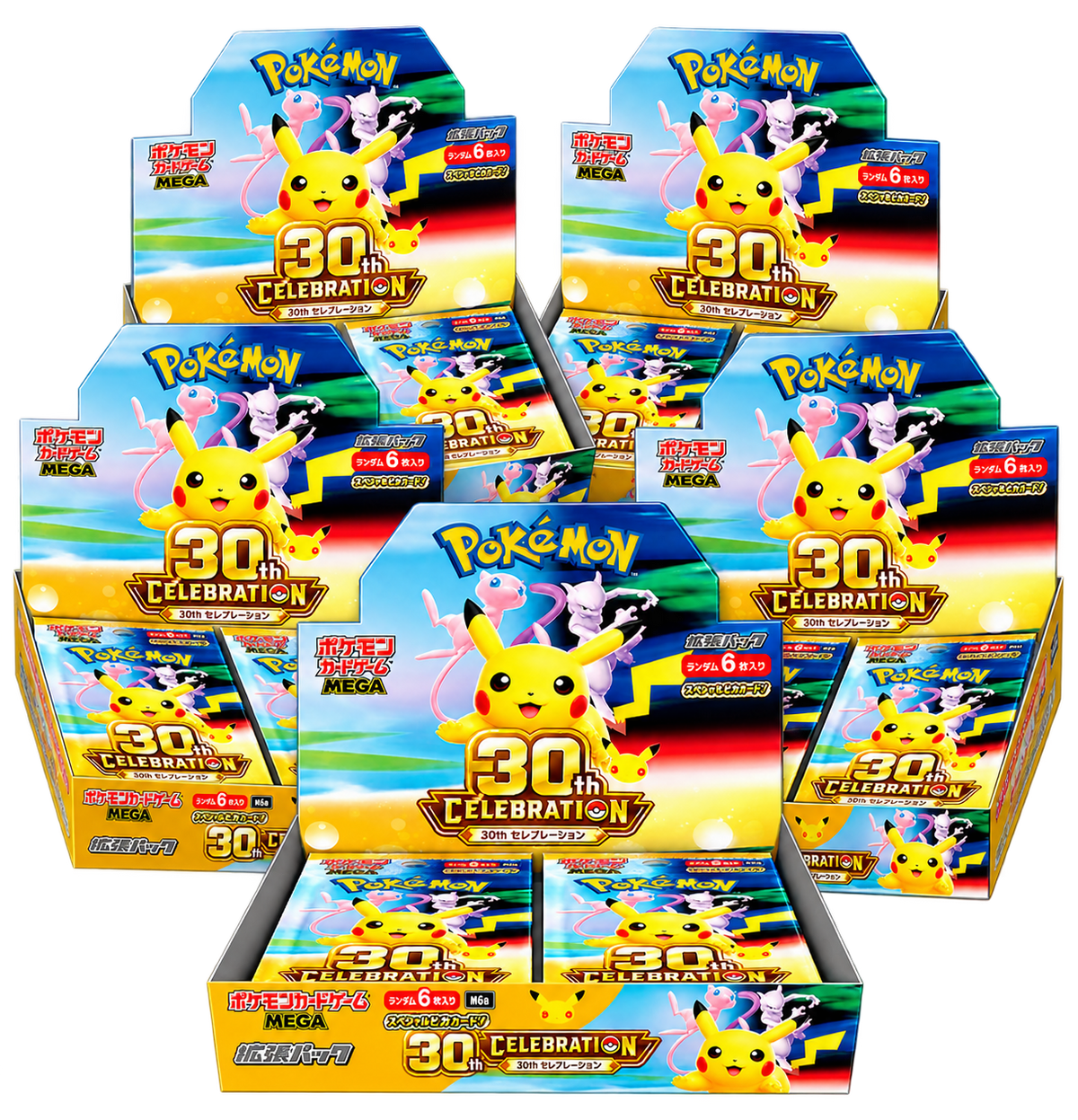 PRE-SALE –  5x Pokémon 30th Celebration Anniversary Booster Box